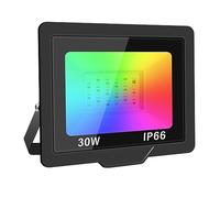 HIJYMNZPQ Projecteurs LED RVB 30W-100W, Projecteur Avec Télécommande, Éclairage De Scène Coloré For L'intérieur Et L'extérieur Super Lumineux, éConomie D'éNergie(2x30W)