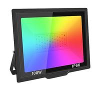 HIJYMNZPQ Projecteurs LED RVB 30W-100W, Projecteur Avec Télécommande, Éclairage De Scène Coloré For L'intérieur Et L'extérieur Super Lumineux, éConomie D'éNergie(4x100W)