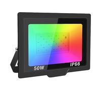 HIJYMNZPQ Projecteurs LED RVB 30W-100W, Projecteur Avec Télécommande, Éclairage De Scène Coloré For L'intérieur Et L'extérieur Super Lumineux, éConomie D'éNergie(1x50W)