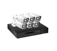 HIJYMNZPQ Système De Caméra IP Sécurité 8CH 4K Kit POE NVR CCTV Audio AI Face Detect Outdoor Full Color Night Vision Video Surveillance Set Bonne Qualité d'image(2T,8CH NVR and 6 Camera)