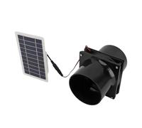 HIJYMNZPQ Ventilateur D'extraction Solaire 10 W 12 V, Conduit Rond, Panneau, Kit De Ventilation for Poulailler, Serre, Camping-Car Conversion De Vent Fort(Black)