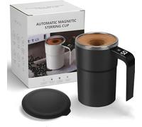 Hikaka Tasse à café intelligente avec couvercle, brassage automatique, 380 ml, Noir