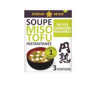 HIKARI MISO - Soupe Miso Instantanée Saveur Tofu et Oignons, Texture Fondante (3 sachets 58,2g) - Le lot de 3
