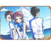 Hikari Sakishima, Manaka Mukaido, Nagi No Asukara, Tsumugu Kihara Anime Poster Décoration murale rétro Plaque en métal 20,3 x 30,5 cm