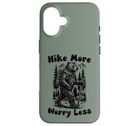 Hike More Worry Less Funny Cub Scouts BSA Hiking Bear Coque pour iPhone 16