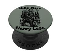 Hike More Worry Less Funny Cub Scouts BSA Hiking Bear PopSockets PopGrip Adhésif