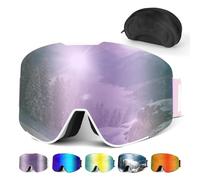 Hikeen Lunette de Ski Photochromiques: Masque de Ski Look Iridé Lunette Ski Anti-Buée Protection UV pour Homme Femme, Lunette Moto Cross Triple Rembourrage pour Snowboard-Boîtier de Rangement- Cadeau