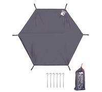 Hikeman Tapis de sol hexagonal ultraléger et imperméable - Avec 6 piquets de tente - Pour camping, randonnée et pique-nique - Taille L