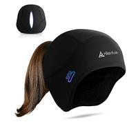HIKENTURE Bonnet de vélo pour Femme - Hiver - avec Trou pour Tresses - Bonnet de vélo sous Casque pour Femme - Bonnet sous Casque de vélo - Casque de Ski - Vélo électrique
