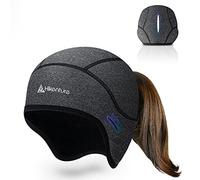HIKENTURE Bonnet de Vélo pour Femme - Hiver - Avec Trou pour Tresses - Sous Casque - Pour Ski, Vélo Électrique et Course