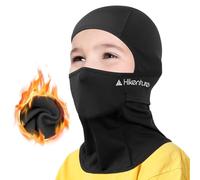 HIKENTURE Cagoule d'hiver Chaude pour Enfant - sous Casque Coupe-Vent - Balaclava pour Garçons et Filles - Idéal pour Cyclisme, Ski, Vélo - Noir, Taille Unique 45-56cm - A2