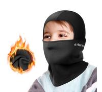 HIKENTURE Cagoule d'hiver pour Enfant - Coupe-Vent et Ultra Chaud pour Garçons et Filles - Balaclava sous Casque pour Ski, Cyclisme, Vélo - Noir, Taille Unique, 45-56cm - A3