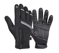 HIKENTURE Gants de Vélo Hiver Homme Femme - Imperméables, Coupe Compatibles Écran Tactile & Antidérapants pour VTT, Course, Randonnée, Sport d'Extérieur - Noir, XXL