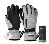 HIKENTURE Gants d'hiver pour homme et femme, gants de ski Thinsulate 3M, gants imperméables pour l'hiver chaud, coupe-vent, écran tactile, gants de snowboard pour ski, cyclisme, moto, course à pied,