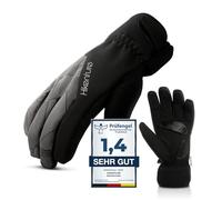 HIKENTURE Gants Vélo Hiver Homme Femme Doublés de Gel - Thermiques, Antidérapants - Écran Tactile - Isolation 3M Thinsulate pour Cyclisme, Randonnée, Course, Sport d'Extérieur - Gris Noir - XL