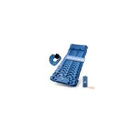 HIKENTURE Matelas Auto-gonflant 10 cm Épaisseur - avec Gonfleur à Pied - Confort et Portable - Isolant Thermique - pour Camping, Trekking, Plage, Randonnée, Tente, Voyage - Bleu foncé A2