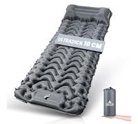 HIKENTURE Matelas Auto-gonflant 10 cm Épaisseur - avec Gonfleur à Pied - Confort et Portable - Isolant Thermique - pour Camping, Trekking, Plage, Randonnée, Tente, Voyage - Gris A1
