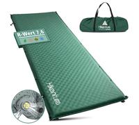 HIKENTURE Matelas de Camping Autogonflant en Mousse - 5 cm d'épaisseur - Autogonflage sans Effort et Confortable - Matelas Gonflable Camping pour Randonnée, Tente, Voiture ou Maison - Vert Foncé