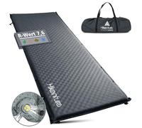 HIKENTURE Matelas isolant auto-gonflant de 5 cm d'épaisseur en mousse, auto-gonflable, tapis de couchage confortable pour camping, extérieur, randonnée, voyage, tente (gris foncé A3)