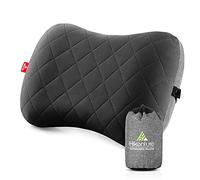 HIKENTURE Oreiller Gonflable Camping et Voyage avec Taie Amovible - Ultraléger, Compact et Confortable - Coussin Gonflable Ergonomique pour Extérieur, Camping, Trekking ou Randonnée - Noir