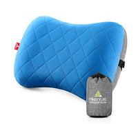 HIKENTURE Oreiller Gonflable Camping et Voyage avec Taie Amovible - Ultraléger, Compact et Confortable - Coussin Gonflable Ergonomique pour Extérieur, Camping, Trekking ou Randonnée - Bleu
