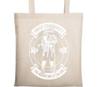 Hiker The Mountain is Calling Sac fourre-tout en coton écologique naturel Beige