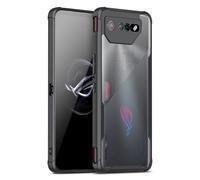 HikerClub Coque pour ROG Phone 7, 7 Ultimate et 7 Pro (2023) Étui Transparent Case, Compatible avec Air Trigger, Noir Bords Antidérapants, PC Arrière Etui Fine Protection Camera Antichoc Housse