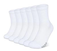 HIKERHEAVENLAR Chaussettes de sport matelassées pour homme et femme, respirantes et anti-ampoules, idéales pour la course à pied, la gym, la randonnée, taille 47-50, blanches, XL, 6P
