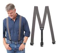 HIKERS Upfitter Bretelles ajustées pour homme à porter sous ou au-dessus des vêtements | Alternative à la ceinture invisible | Ceinture Loop Suspenders Co., gris, 3X