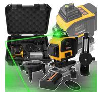 Hikey 4D cross laser avec 16 lignes, 2x piles, avec trépied, faisceau vert, support mural, contrôleur, mise à niveau automatique, pour l'intérieur