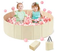 Hikiddy Grand bassin à balles pour tout-petits - Piscine à balles pour bébés de 111,8 cm avec tapis de jeu pop-up, piscine à balles pliable pour enfants, piscine de jeu pour chiens, utilisation en