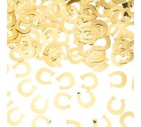 HIKIhooray Décoration en forme de fer à cheval doré (15 g) - Confettis de table élégants pour mariage, Nouvel An et anniversaire - Fer à cheval solide (2,5 cm) comme décoration porte-bonheur et pour