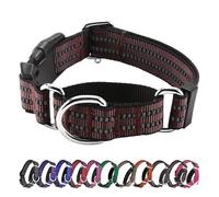 Hikiko Collier Martingale pour Chien réfléchissant en Nylon avec Boucle à dégagement Rapide réglable et antidérapant Taille M Café