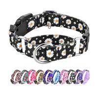 Hikiko Martingale Collier pour Chien avec Boucle pour Chiens de Petite, Moyenne et Grande Taille en Nylon Souple Motif Marguerite Pure Taille M
