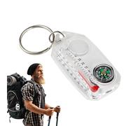 Hiking compass - 2.36x1.22x0.39 Inches Small compassKeychain, Long Lasting Temperature Gauge, Multifunctional Navigation Tool | Handheld compassfor Camping Climbing Outdoor Adventure, Portable Navig