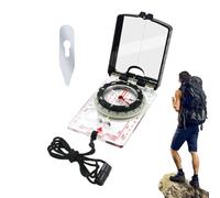 Hiking Compass, Mirror Navigation Tool, Portable Outdoor Guide, Luminous Directional Display, 4.53x2.56x0.98 inches, Foldable Lightweight Design, Ideal for Backpacking Fishing Boating Hunting Trips