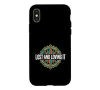 Hiking Compass Topography Lost and Loving It Coque pour iPhone X/XS