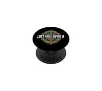 Hiking Compass Topography Lost and Loving It PopSockets PopGrip Adhésif