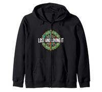 Hiking Compass Topography Lost and Loving It Sweat à Capuche