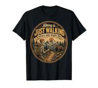 Hiking is Just Walking Where You Might Die Skeleton Graphic T-Shirt Graphique avec Valeur