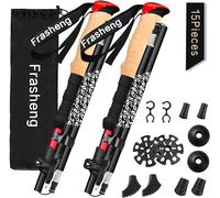 Hiking Poles,2 X Aluminium Alloy Folding Walking Poles,Ultralight Shockproof,Non-Slip Walking Stick,With 12 Climbing Accessories,Ideal For Trekking,Mountaineering,Skiing