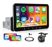 Hikity 1 DIN 4G+64G Android 15 7"" IPS CarPlay/Android Auto Sans Fil, Bluetooth 5.0 GPS WiFi, Caméra