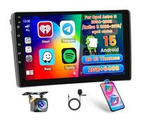 Hikity 2+64G Android 15 Autoradio pour Opel Astra H 2004-2008 Zafira B 2005-2015 sans Fil Carplay Android Auto, 9'' Écran Tactile Radio avec Lien Miroir GPS Bluetooth FM RDS WiFi EQ SWC MIC Caméra