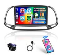 Hikity 2+64G Poste Radio pour Fiat DOBLO 2015/YENI KASA 2015 avec sans Fil Carplay Android Auto, 9'' Écran Tactile Android Radio avec Lien Miroir FM/RDS EQ WiFi Bluetooth GPS 26UI SWC MIC Caméra