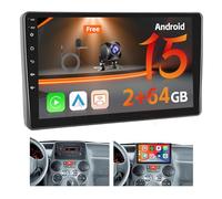 Hikity 2+64G Poste Radio pour Fiat Panda 2003-2012 avec sans Fil Carplay Android Auto, 9'' Écran Tactile Android 15 Radio avec Lien Miroir FM/RDS EQ WiFi Bluetooth GPS 26UI SWC MIC Caméra