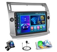 Hikity 2+64GB Android 15 Autoradio pour Citroen C4 2004-2009/C-Quatre 2008-2011 Radio sans Fil Carplay Android Auto Écran Tactile 9 Pouces Bluetooth Stéréo WiFi RDS USB + Caméra de Recula