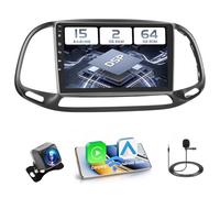 Hikity 2+64GB Android 15 Autoradio pour Fiat Doblo/Yeni Kasa 2015 Radio Carplay Android Auto, IPS Écran Tactile 9 Pouces Poste Radio Voiture avec Caméra de Recul, Bluetooth Stéréo, GPS, WiFi, DSP, EQ