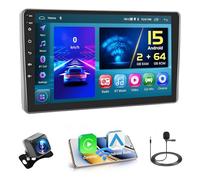 Hikity 2+64GB Android 15 Autoradio pour Fiat Panda 2003-2012 Radio Carplay Android Auto sans Fil Poste Radio Voiture Écran Tactile 9 Pouces Bluetooth Stéréo WiFi FM RDS USB + Caméra de Recula