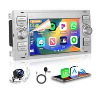 Hikity 2+64GB Android 15 Autoradio pour Ford Transit Fiesta Focus Galaxy Mondeo Fusion Kuga C-Max S-Max Radio Carplay Android Auto sans Fil Écran Tactile 7 Pouces Bluetooth WiFi USB(White)