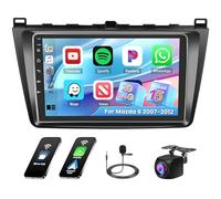 Hikity 2G 64G Autoradio pour Mazda 6 Rui Wing 2007-2012 avec Carplay Android Auto Wireless,9 Pouces Android 15 Poste Radio avec Navi GPS Bluetooth Mirror Link WiFi RDS EQ FM SWC MIC Caméra de Recul
